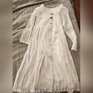 Vintage Byer California Cream Lace Formal Kids Dress
